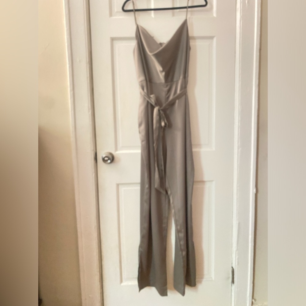 H&M Silver Cowl neck Pantsuit/Jumpsuit